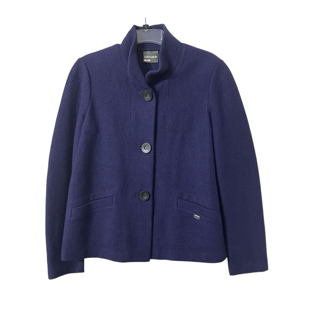 Geiger Wool Cardigan Sweater Womens 40 Purple Austria Jacket Medium
